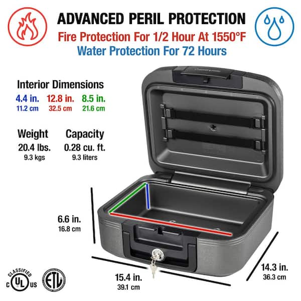 0.28 cu. ft. Fireproof & Waterproof Safe Box with Organizer