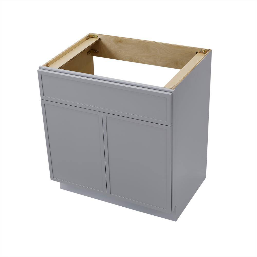 Gray 30" Birch Plywood Freestanding Single Vanity Cabinet