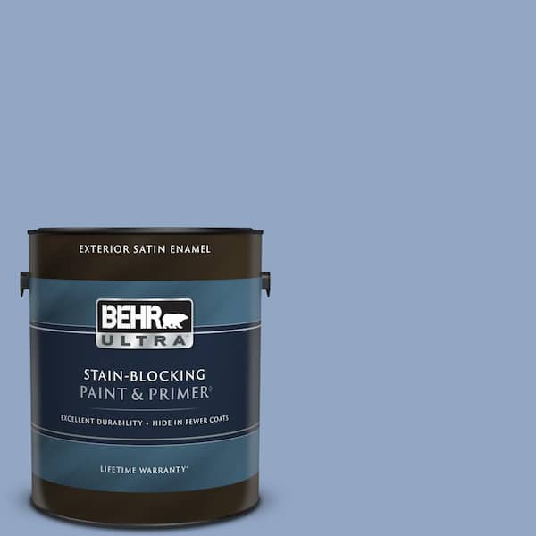BEHR ULTRA 1 gal. #PPU15-13 Blue Hydrangea Satin Enamel Exterior Paint & Primer