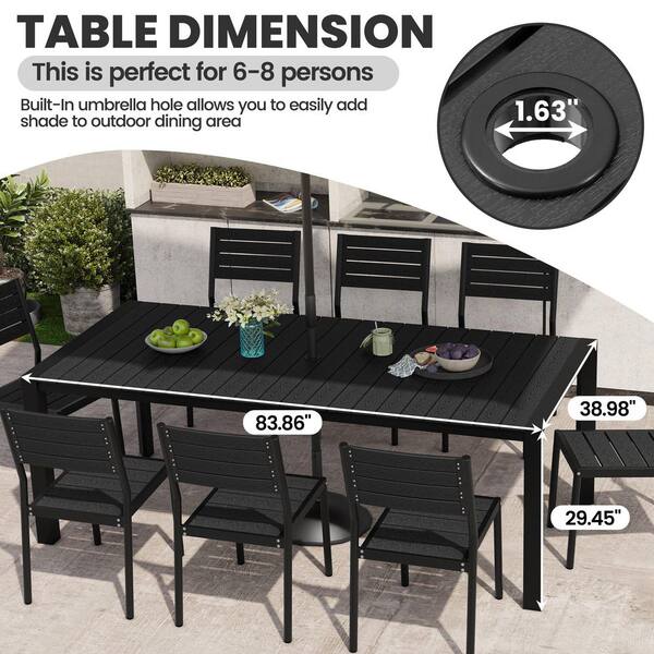 composite patio table with umbrella hole LZRS Adirondack Square Outdoor Side Hole, Pool Table,HDPE End Tables for Backyard,Pool, Indoor Companion, Easy Maintenance & Weather Resistant(Light Grey) : Patio, Lawn & Garden This table is crafted from durable aluminum and WPC board Crestlive Products Outdoor Rectangle Patio