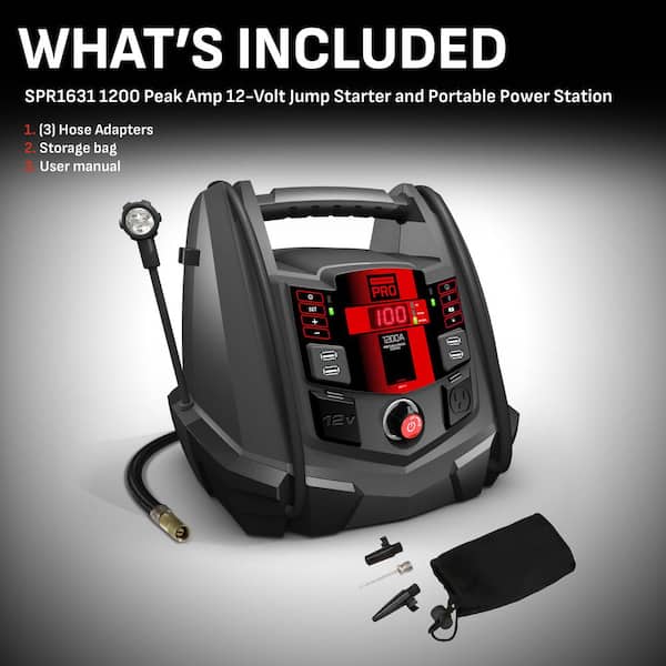 Schumacher SL1669 Rugged 1750 Peak Amp Lithium Jump Starter - 12V Portable Power Pack With USB