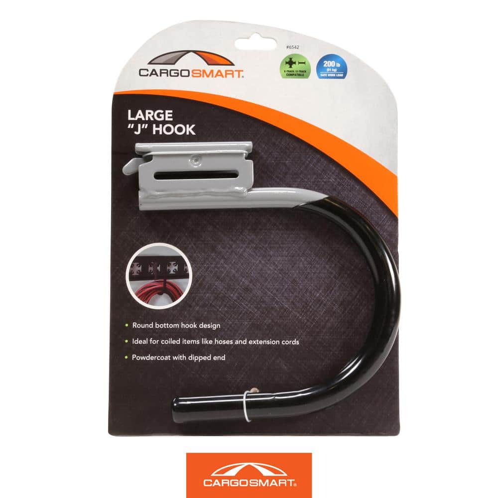 Gray and Black Powder Coated Large Steel J Hook