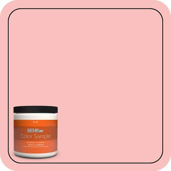BEHR PREMIUM PLUS 8 oz. #160A-3 Pink Hydrangea Flat Interior/Exterior Paint & Primer Color Sample