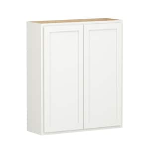 Shaker Partial Overlay 36 in. W x 12 in. D x 42 in. H Plywood Assembled Wall Kitchen Cabinet in Linen White