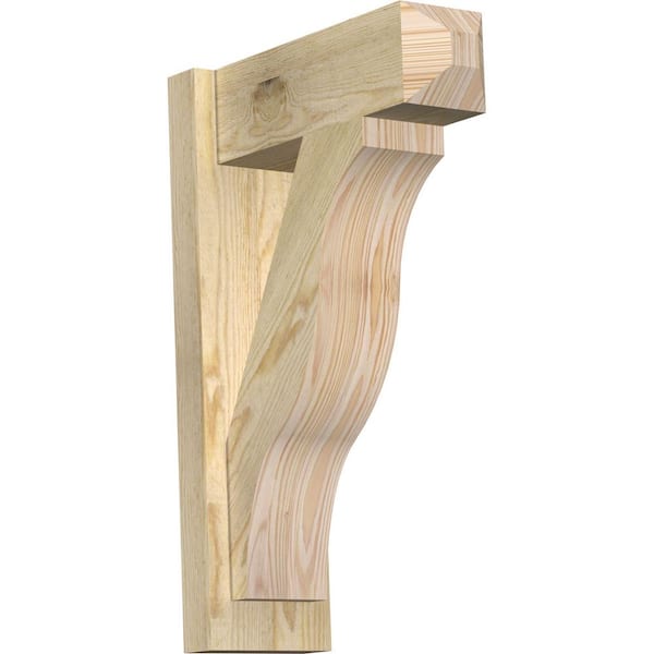 Ekena Millwork 6 in. x 24 in. x 16 in. Douglas Fir Fuston Craftsman Rough Sawn Outlooker