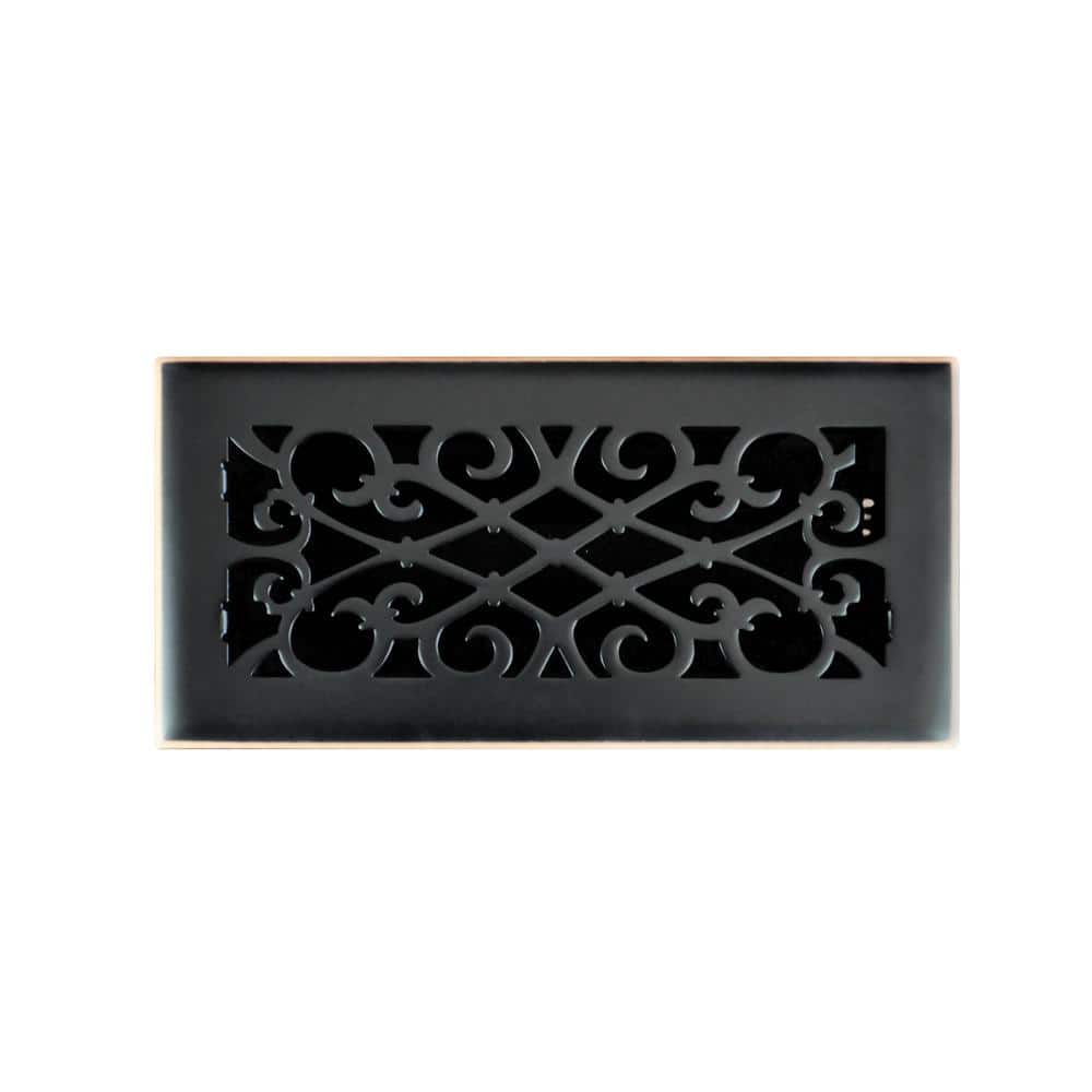 Elegant Scroll 4 in. x 10 in. Steel Floor Register in Oil Rubbed Bronze price history on PriceWatchPro