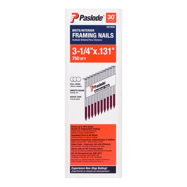 Paslode Framing Nails & Fuel Combo Pack - 3 1/4" X .131 Gauge Smooth Brite Nails With 1 Fuel Cell