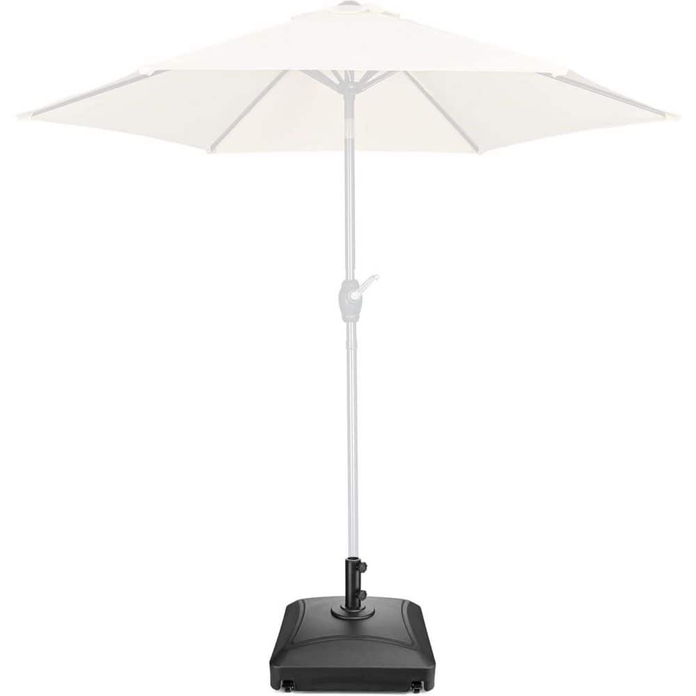 88-143 lb. Fillable Capacity Patio Umbrella Base with Wheels 22 in. Black