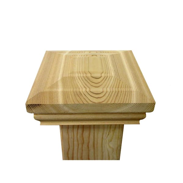 4 in. x 4 in. Step-In Flat Top Cedar Post Cap