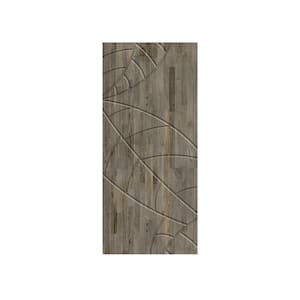 36 in. x 80 in. Hollow Core Weather Gray Stained Pine Wood Interior Door Slab