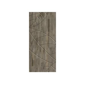 24 in. x 84 in. Hollow Core Weather Gray Stained Solid Wood Interior Door Slab