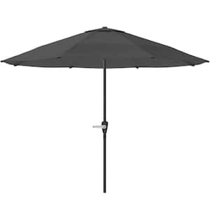 9 ft. Vented Canopy Outdoor Market Patio Umbrella in Gray