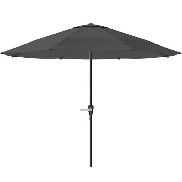Pure Garden 9 ft. Vented Canopy Outdoor Market Patio Umbrella in Gray