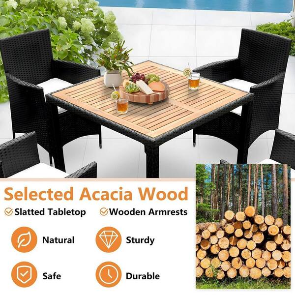 AUTMOON 5-Piece Wicker Indoor Outdoor Dining Furniture, All