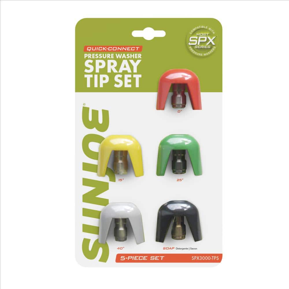 Sun Joe Quick-Connect Pressure Washer Spray Tip Set, 5 Pack