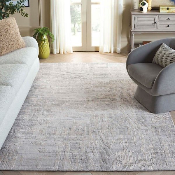 Bedford 9 ft. x 12 ft. Gray/Ivory Abstract Area Rug