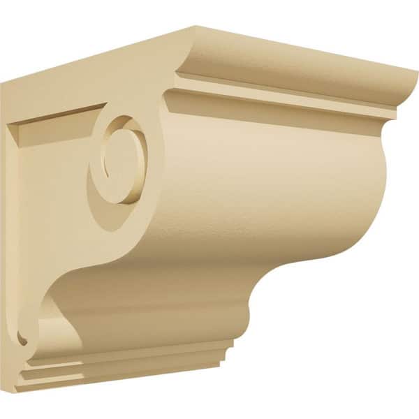 Ekena Millwork Standard Scroll 7 in. W x 8 in. H x 8 in. D Signature Urethane Polyurethane Corbel