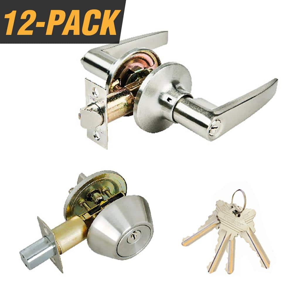 Premier Lock Stainless Steel Entry Door Handle Combo Lock Set with ...