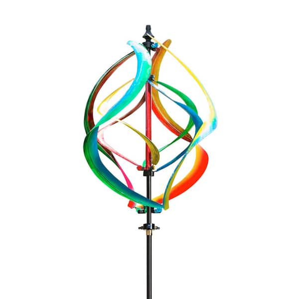 Evergreen 89 in. H Misting Wind Spinner, Multicolor Helix