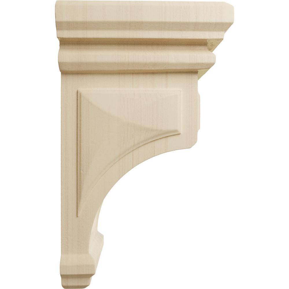 Small Natural Rubberwood Decorative Corbel, 4"W x 4.75"D x 8"H