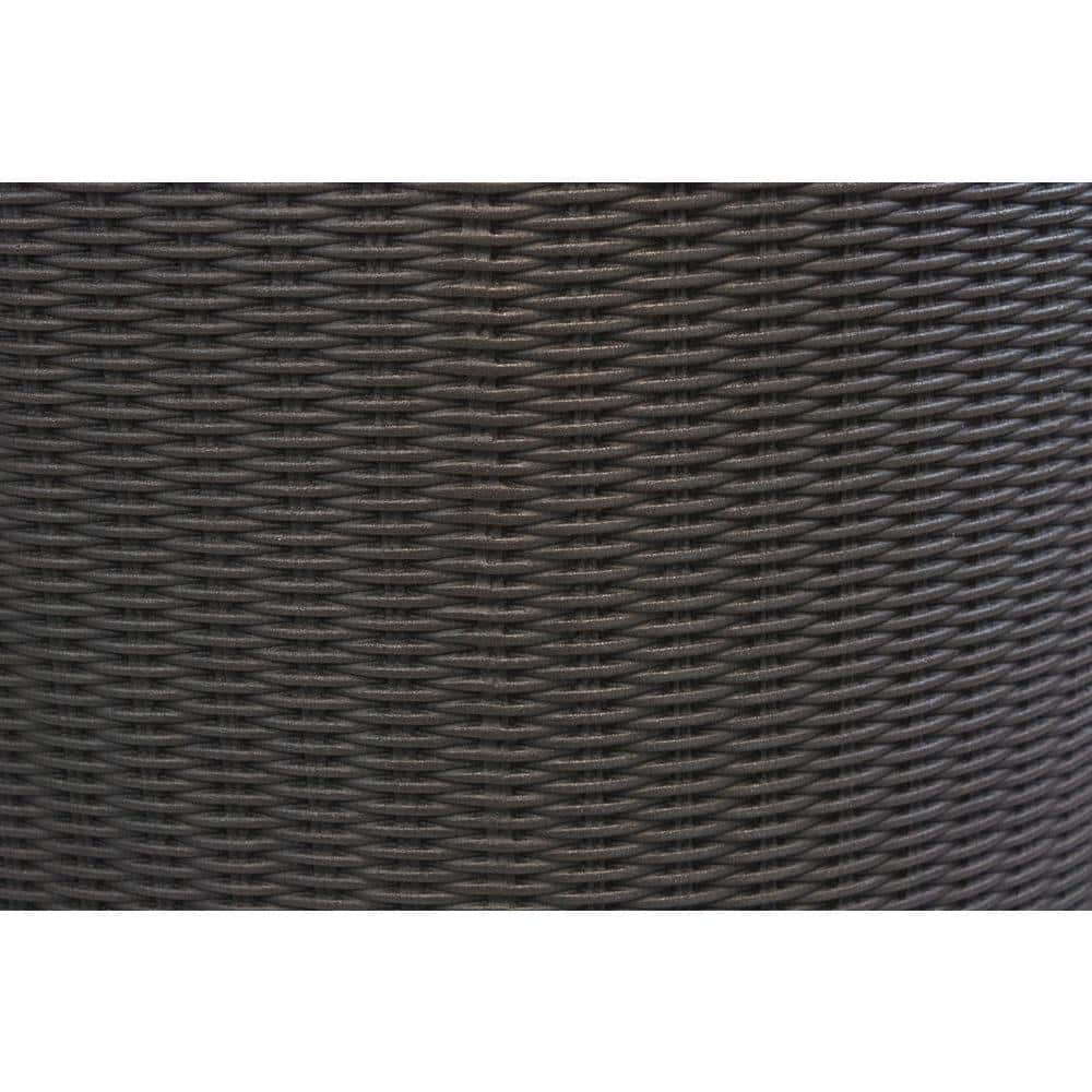 Dark Brown Wicker 50 Gallon Planter Rain Barrel