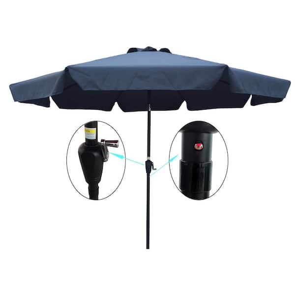 Unbranded 10 ft. Market Patio Umbrella in Dark Gray