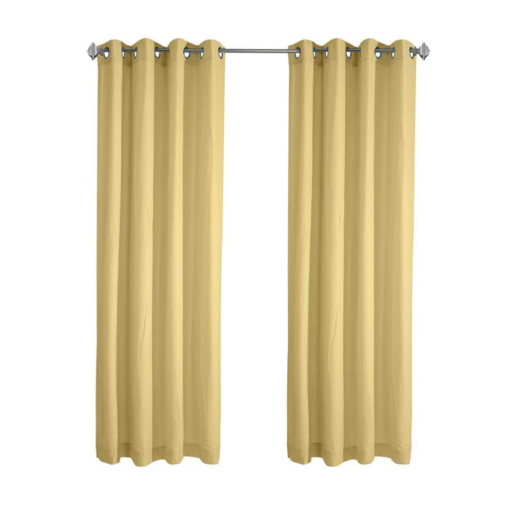 UPC 069556583504 product image for Harmony Yellow Polyester Crinkle Textured 52 in. W x 63 in. L Grommet Indoor Lig | upcitemdb.com