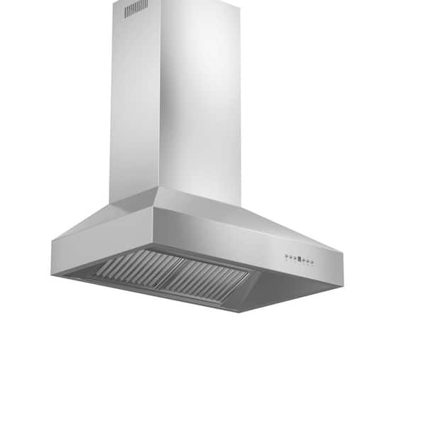 ZLINE BS65536BS Professional Wall Mount Range Hood with 4-Speed Fan, 700  CFM Blower, Push Button Control, LED Lighting, Dishwasher Safe, Delayed  Shutoff, and ETL Certified: 36 Inch - 700 CFM