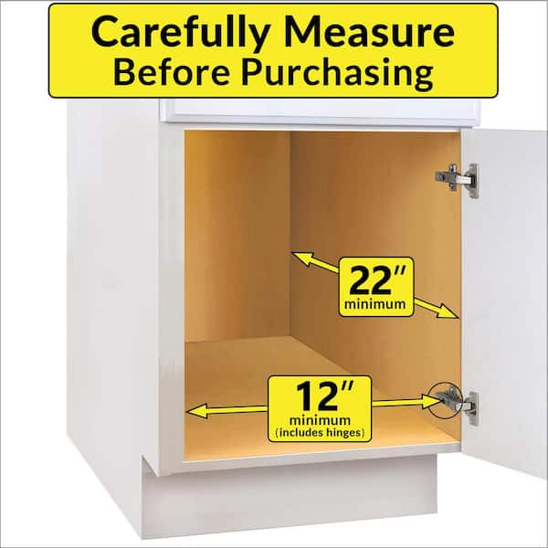 Slide Out Cabinet Organizer - Pull Out Under Cabinet Sliding Shelf - 11 in.  Wide x 21 in. Deep - Chrome