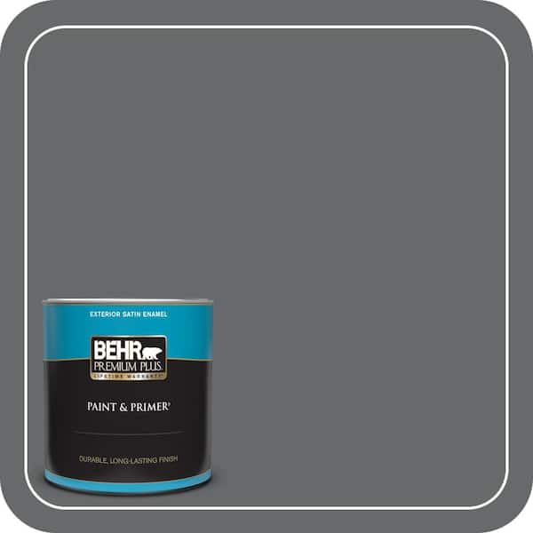 BEHR PREMIUM PLUS 1 qt. #PPU26-02 Imperial Gray Satin Enamel Exterior Paint & Primer