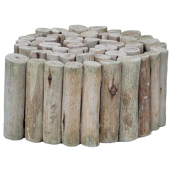 ATENGNES 72 in. L x 6 in. H x 1.25 in. D Garden Natural Eucalyptus Wood Solid Log Landscape Edging Lawn Fence Borders