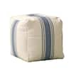 Storied Home 16 in. Blue Stripe Pouf DA6452