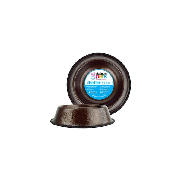 Platinum Pets Embossed Non-Tip Stainless Steel Cat/Dog Bowl, Copper Vein