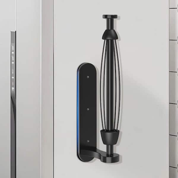 Magnetic Silver Paper Towel Holder Self-Adhesive Wall Mount, 1-Hand Tear Ratchet for Kitchen RV Garage