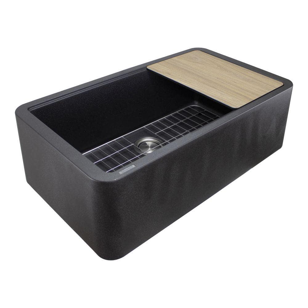 Reviews for Transolid SilQgranite Black Granite Composite 33 in. Single