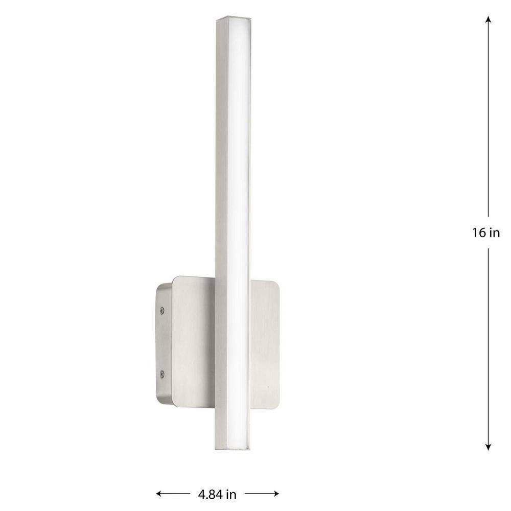 Brushed Nickel LED Linear Vanity Light with Acrylic Shade
