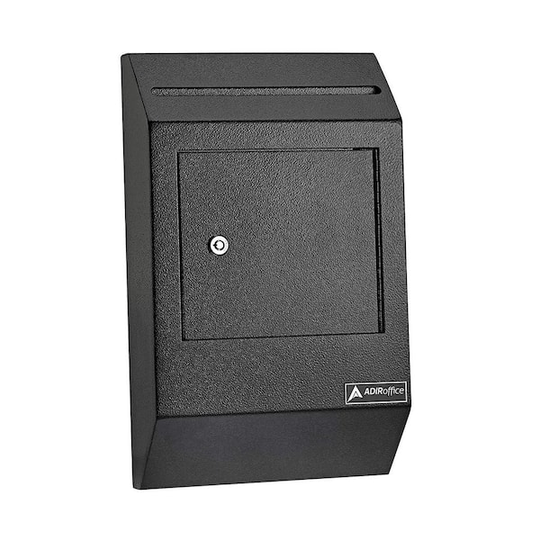 AdirOffice Heavy-Duty Weatherproof Secured Drop Box, Black
