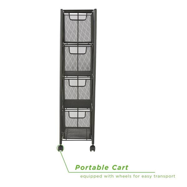 Mind Reader Storage Cart Organizer with 3 Drawers 24 14 H x 13 W x