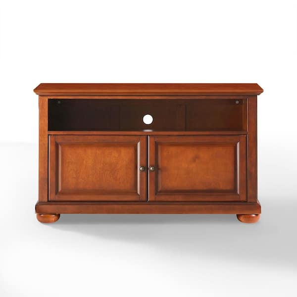 CROSLEY FURNITURE Alexandria 42 in. Cherry Wood TV Stand Fits TVs Up to 44 in. with Storage Doors