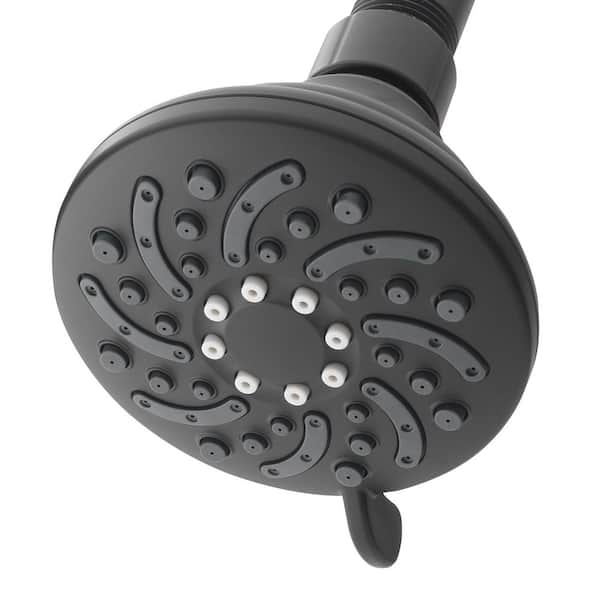 3-Spray 3.5 in. Dual Wall Mount Shower Head and Handheld Shower Head with 1.8 GPM in Matte Black