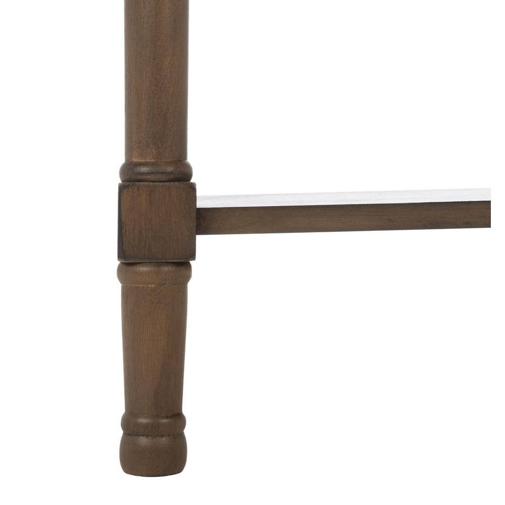 Whitney Farmhouse Brown Wood and Metal Accent Table with Storage