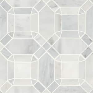 Monet Square 11 in. x 11 in. Honed Oriental White Marble Mosaic Tile (4.39 sq. ft./Carton)