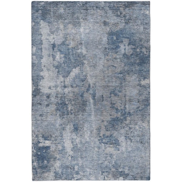 Dream Shag Premium Machine Washable Abstract ADS573 Blue 10 ft. x 14 ft. Area Rug
