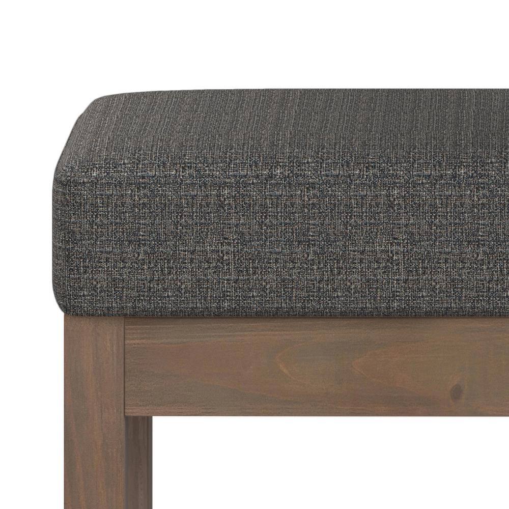 Ebony Tweed Upholstered Solid Wood Entryway Bench