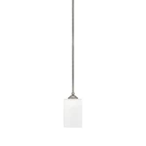 Clevelend 100-Watt 1-Light Graphite Pendant Mini Pendant Light with White Muslin Glass and Light Bulb Not Included