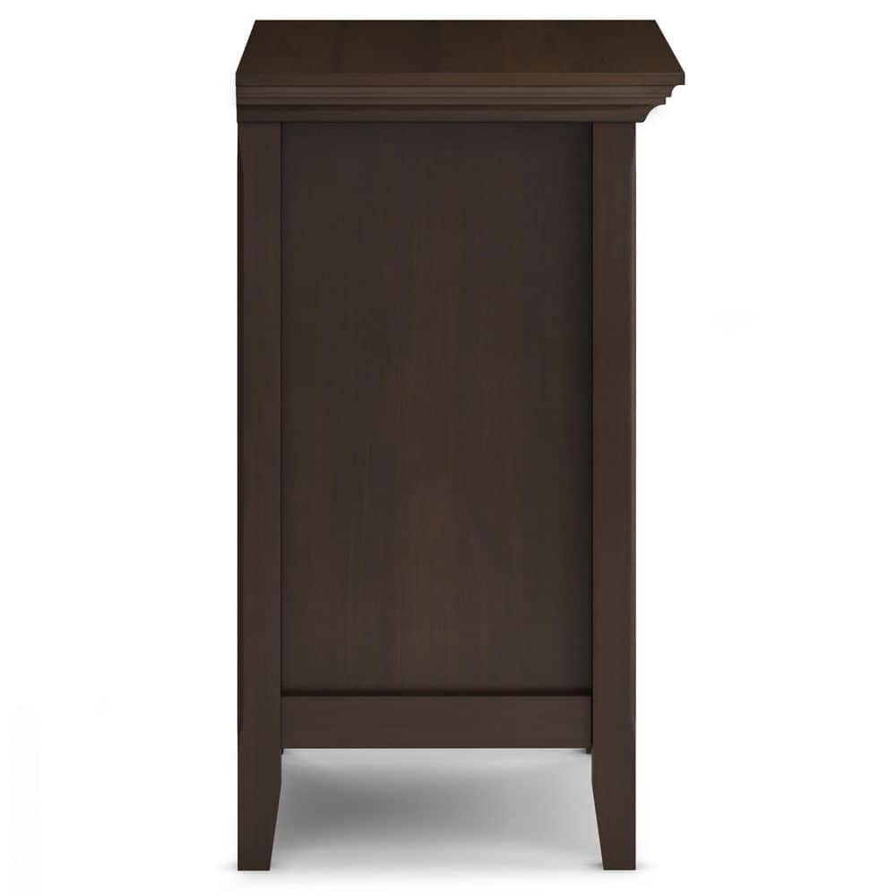Natural Aged Brown Solid Wood 2-Drawer Bedside Table