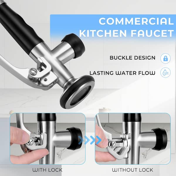 Single Handle Pull Down Sprayer Kitchen Faucet with Advanced Spray, Pull Out Spray Wand in Brushed Nickel