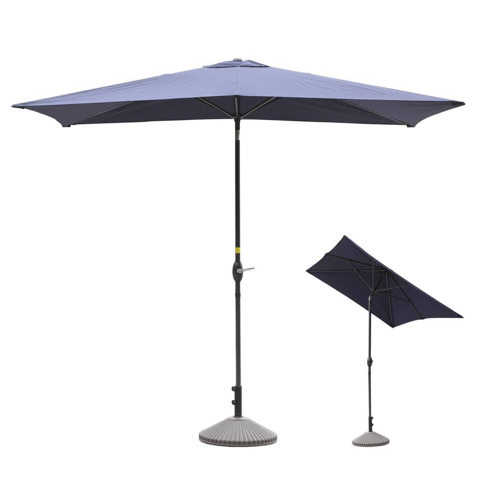 Clihome 10 ft. x 6.5 ft. Rectangular Market Umbrella with Waterproof ...