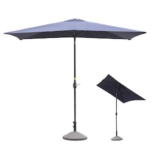 10 ft. x 6.5 ft. Rectangular Market Umbrella with Waterproof and UV Resistant in Navy Blue