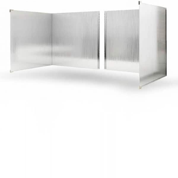 Stainless Steel Silver Stove Backsplash Splatter Guard 2-PiecesFoldable Cooking Oil Splash Shield Kitchen Panel